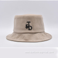 3d Embroidered Brown Corduroy Bucket Hat